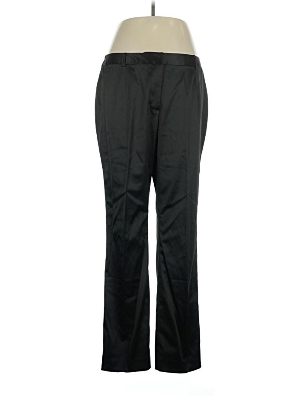 Talbots Black Satin Straight-Leg Trousers